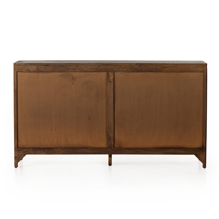 Prescott Sydney 58" Coastal Brown Wash Double Dresser with Mirror