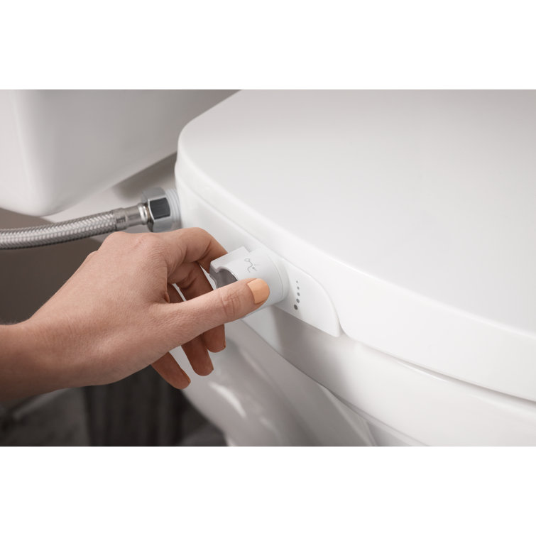 White Non-Electronic Elongated Bidet Seat with Soft-Close Lid