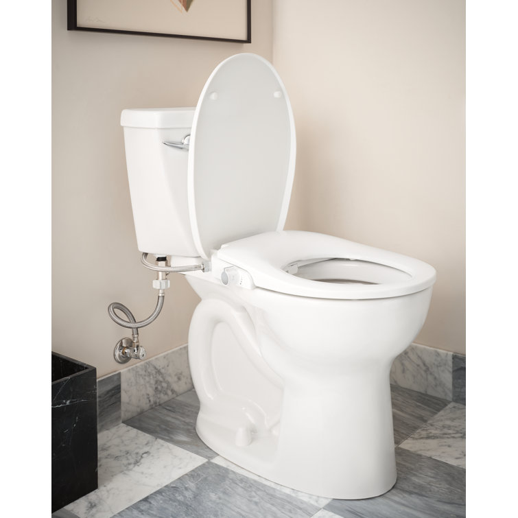 White Non-Electronic Round Bidet Seat with Soft-Close Lid