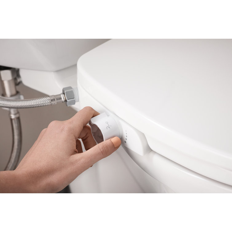 White Non-Electronic Round Bidet Seat with Soft-Close Lid