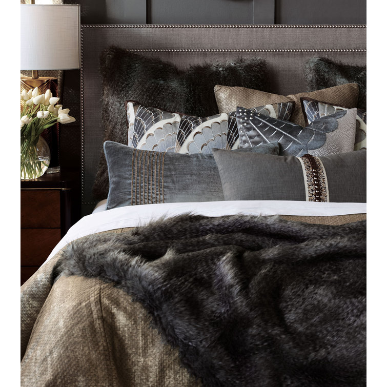 Hand Woven Dark Brown Faux Fur Throw Blanket