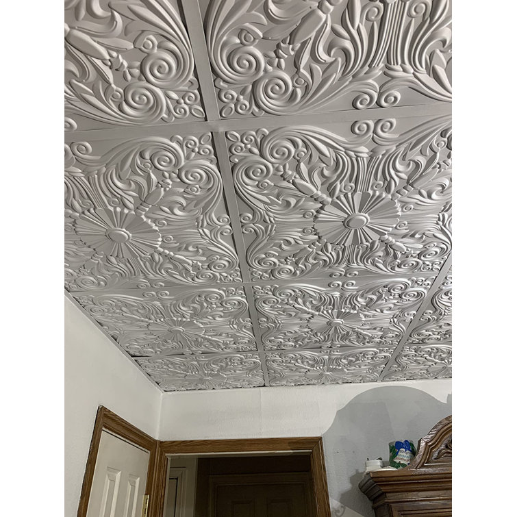 24'' x 24'' White PVC Decorative Ceiling Tile