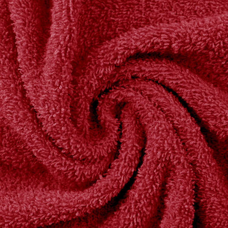 Eco-Friendly Cranberry Cotton 12-Piece Bathroom Towel Set