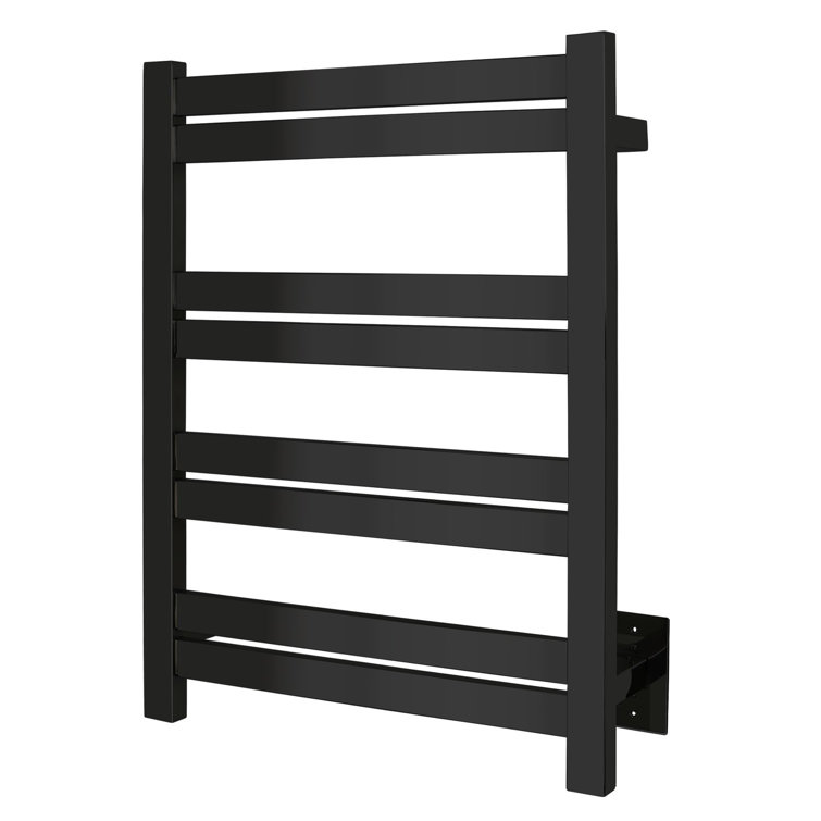 Maple 8-Bar Matte Black Stainless Steel Wall Mounted Towel Warmer