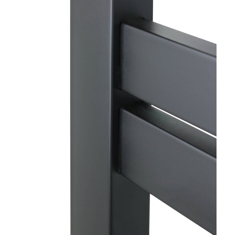 Maple 8-Bar Matte Black Stainless Steel Wall Mounted Towel Warmer