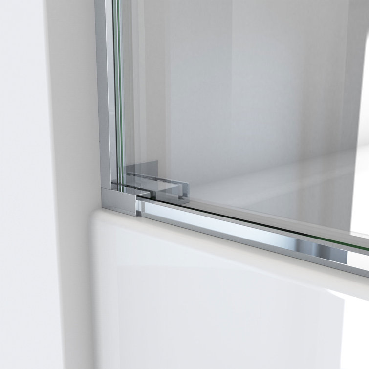 Essence 60" Frameless Chrome Sliding Tub Door with ClearMax