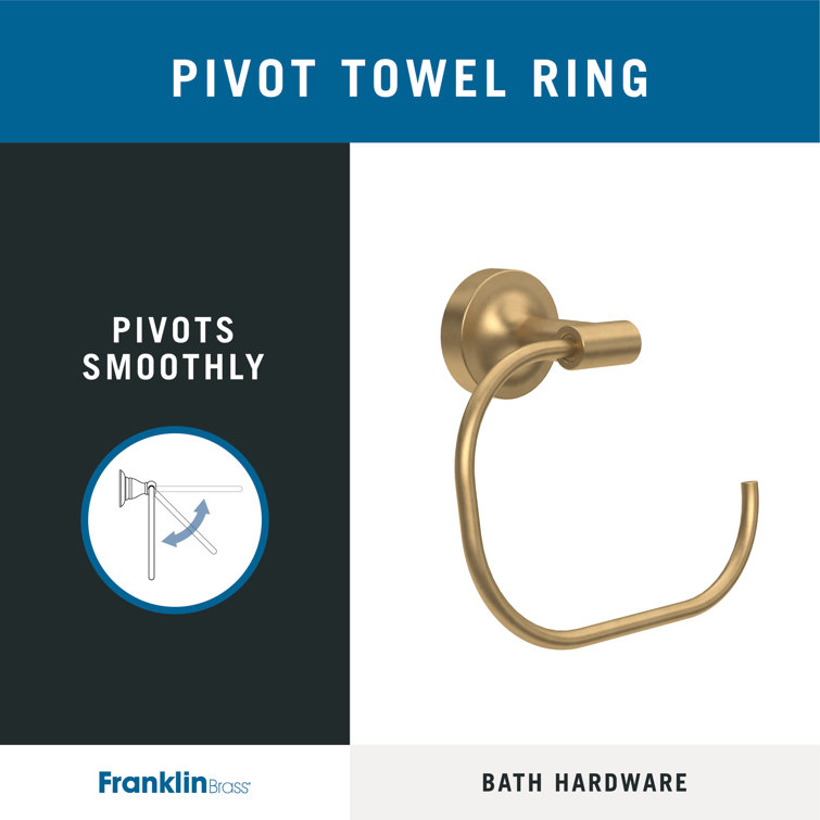 Voisin Satin Gold Wall Mounted Round Towel Ring