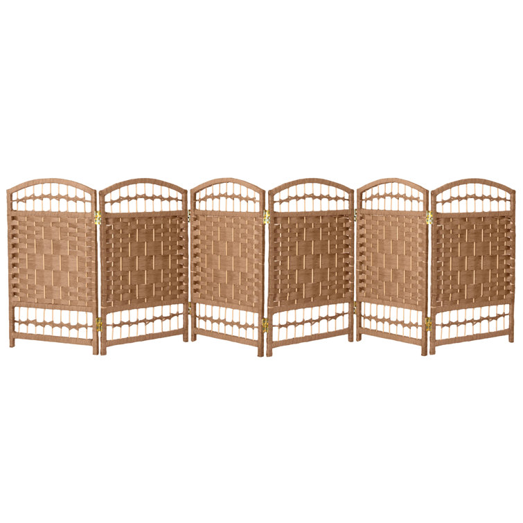Natural Fiber Weave 2 ft. 6-Panel Folding Screen