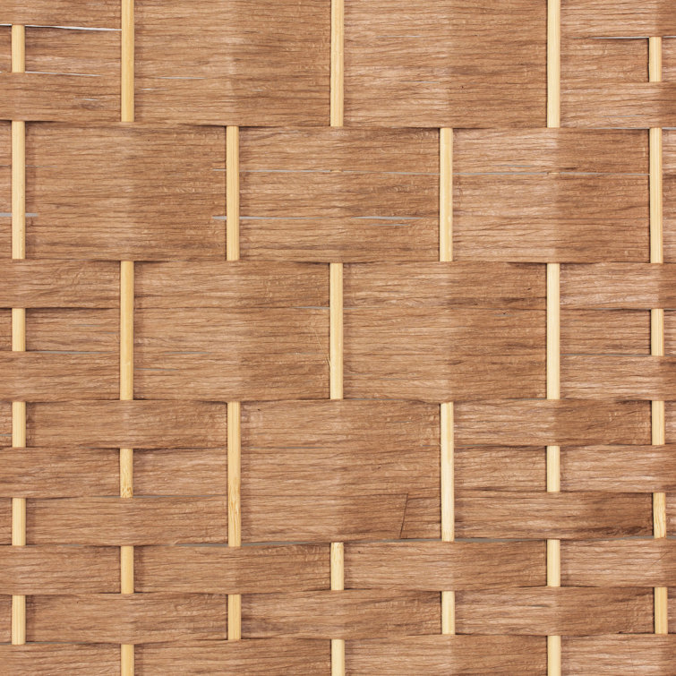 Natural Fiber 2 Ft Tall Folding Screen with 4 Panels