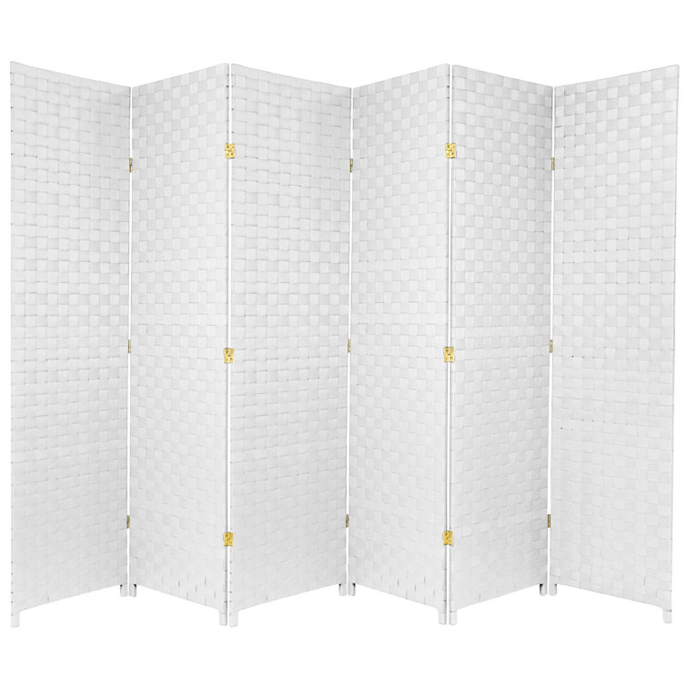 Black Woven Vinyl 6 ft. Tall Folding Room Divider