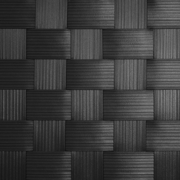 Black Woven Vinyl 6 ft. Tall Folding Room Divider
