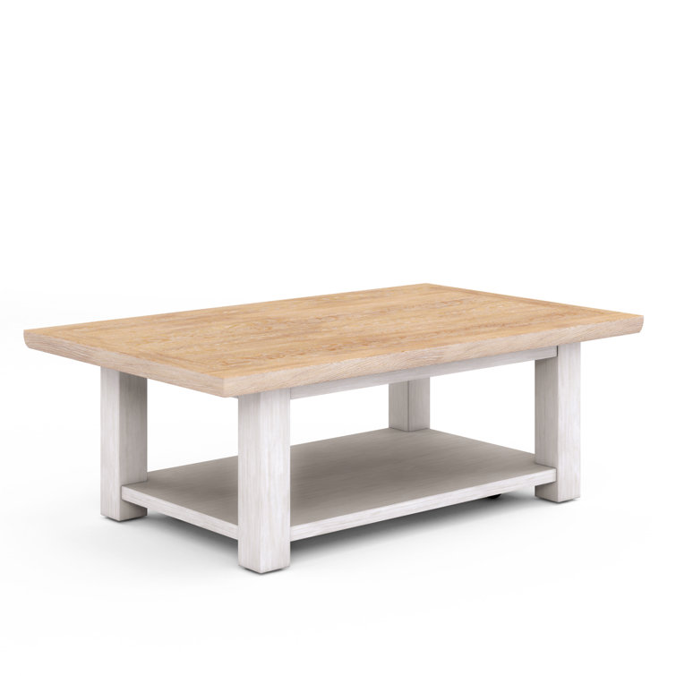 Chestnut and White Rectangular MDF and Oak Coffee Table