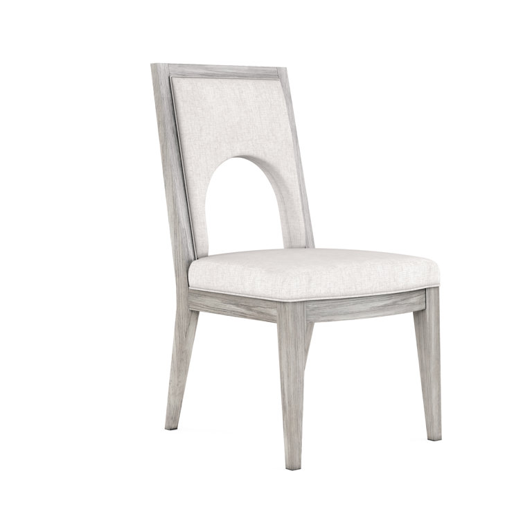 Gray Upholstered Transitional Wood Side Chair