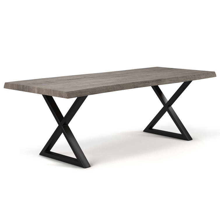 Brooks 79" Rectangular Reclaimed Acacia Wood Dining Table with Aluminum X-Base