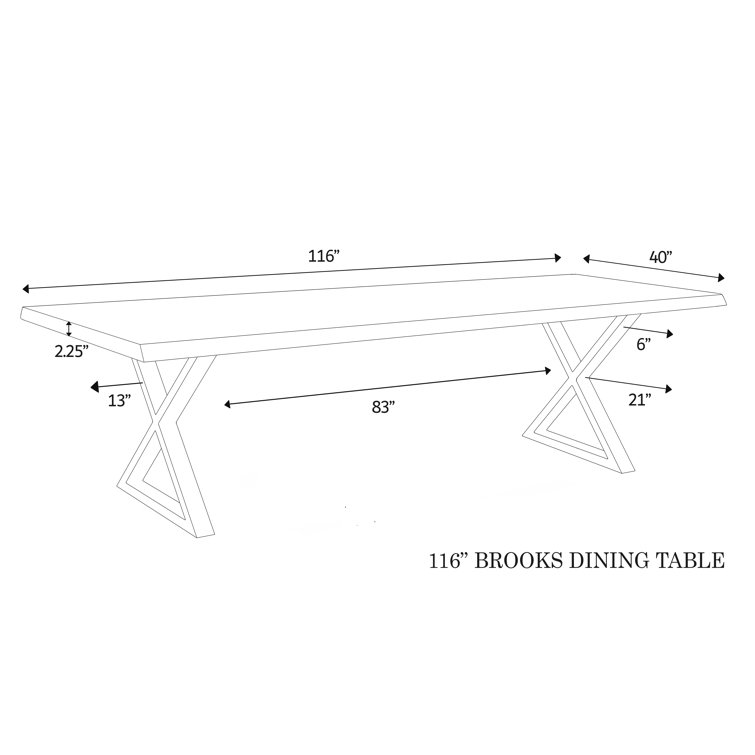 Reclaimed Acacia Wood Dining Table in White Wash with Pewter Aluminum Base