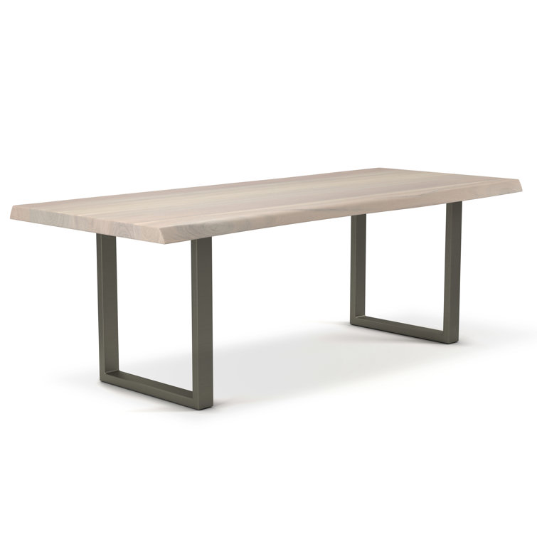 Pewter U-Base 92" Sandblasted Grey Acacia Dining Table