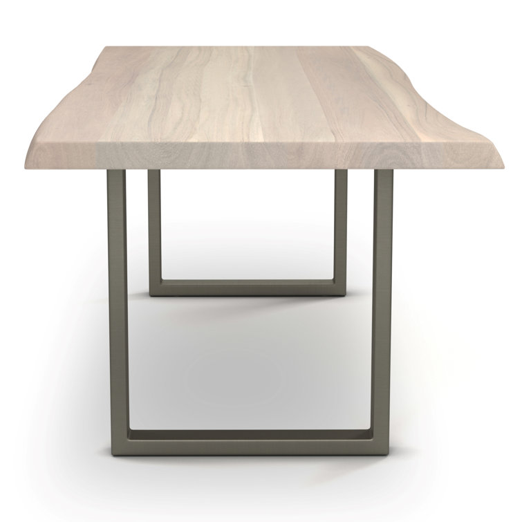 Pewter U-Base 92" Sandblasted Grey Acacia Dining Table