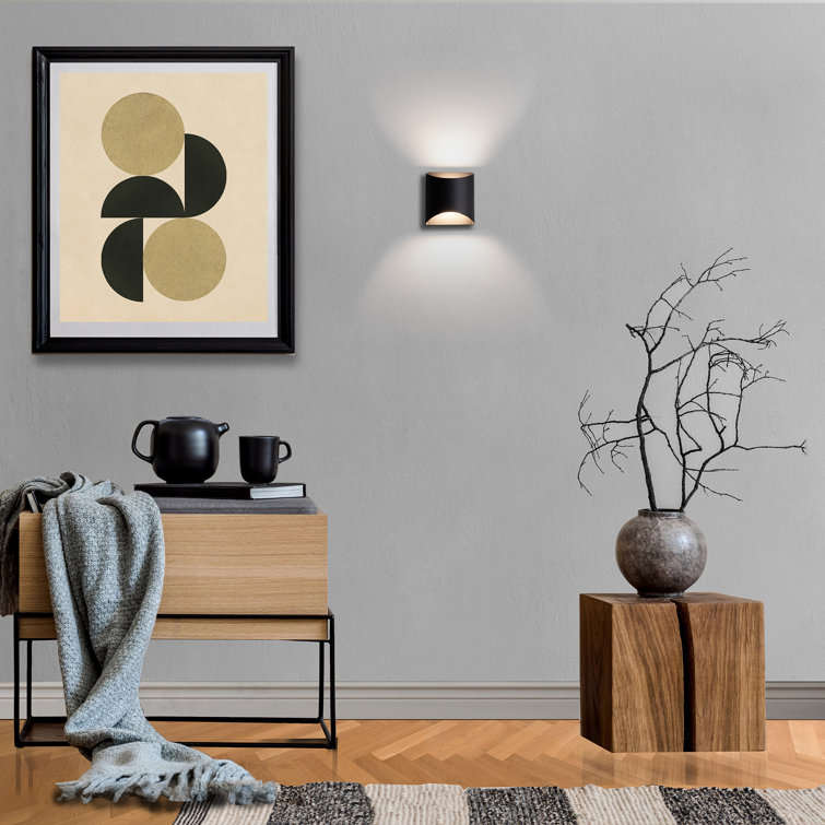 Black Dimmable LED Wall Sconce with Upward and Downward Illumination