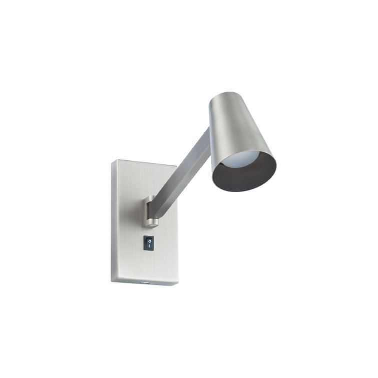 Grisham Brushed Nickel LED Swing Arm Wall Sconce with Clear Glass