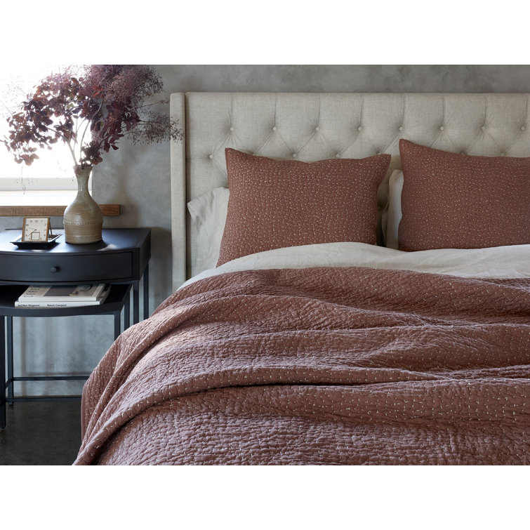 King Size Undyed Organic Cotton Handstitched Quilt