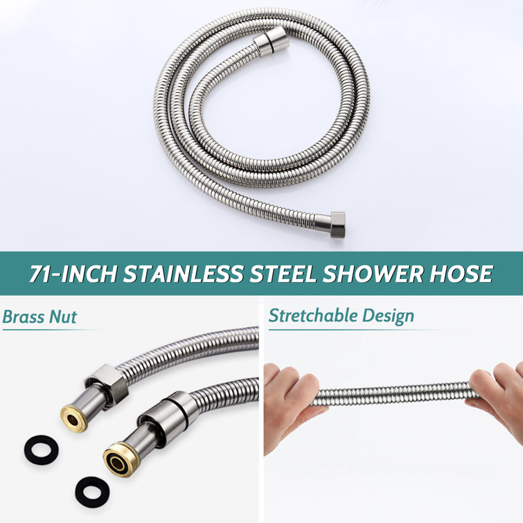 Brushed Nickel Adjustable Dual Rain Shower Head with Handheld