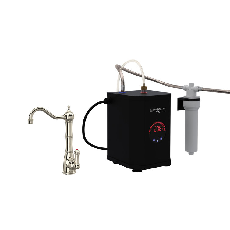 Classic Polished Nickel Kitchen Faucet with Filter, 9.5" Height