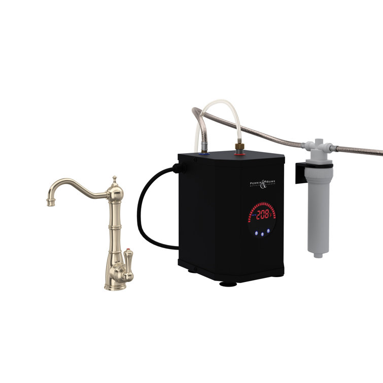Classic Polished Nickel Kitchen Faucet with Filter, 9.5" Height