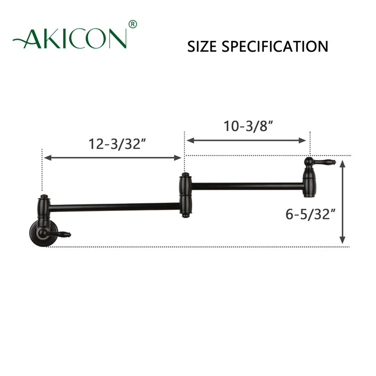 Matte Black Brass Wall-Mounted Pot Filler Faucet
