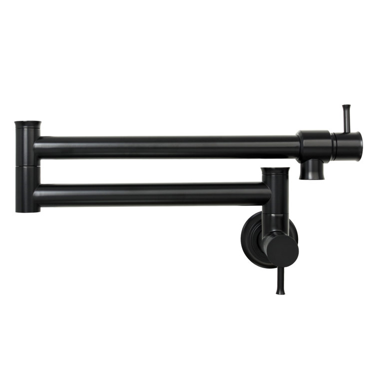 Matte Black Brass Wall Mount Pot Filler Faucet