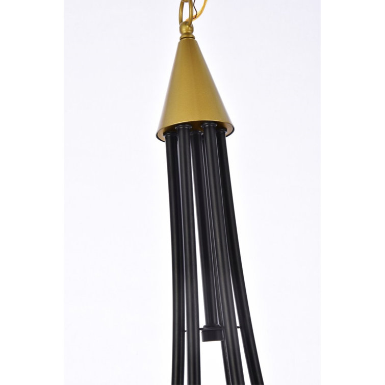 Black and Brass Candle Style Metal Chandelier