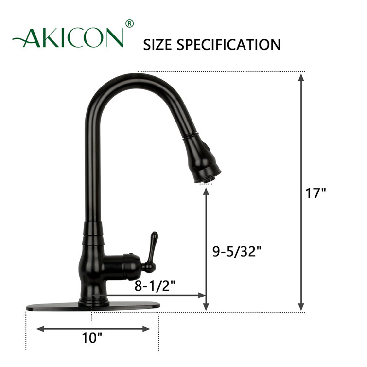 Matte Black Brass Pull-Down Kitchen Faucet with Single Handle