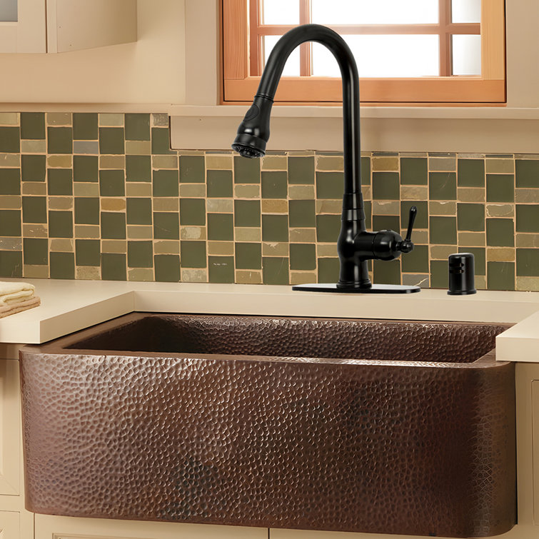 Matte Black Brass Pull-Down Kitchen Faucet with Single Handle