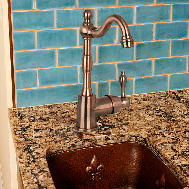 Antique Copper Solid Brass One-Handle Kitchen Faucet with Side Spray