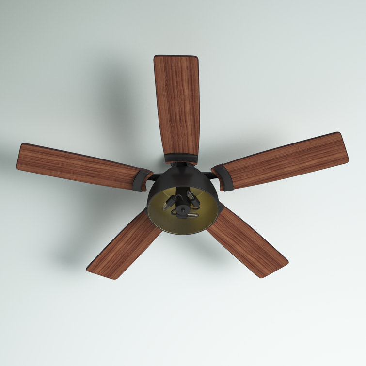 Octavia 52" Matte Black Industrial Ceiling Fan with LED Lights & Remote