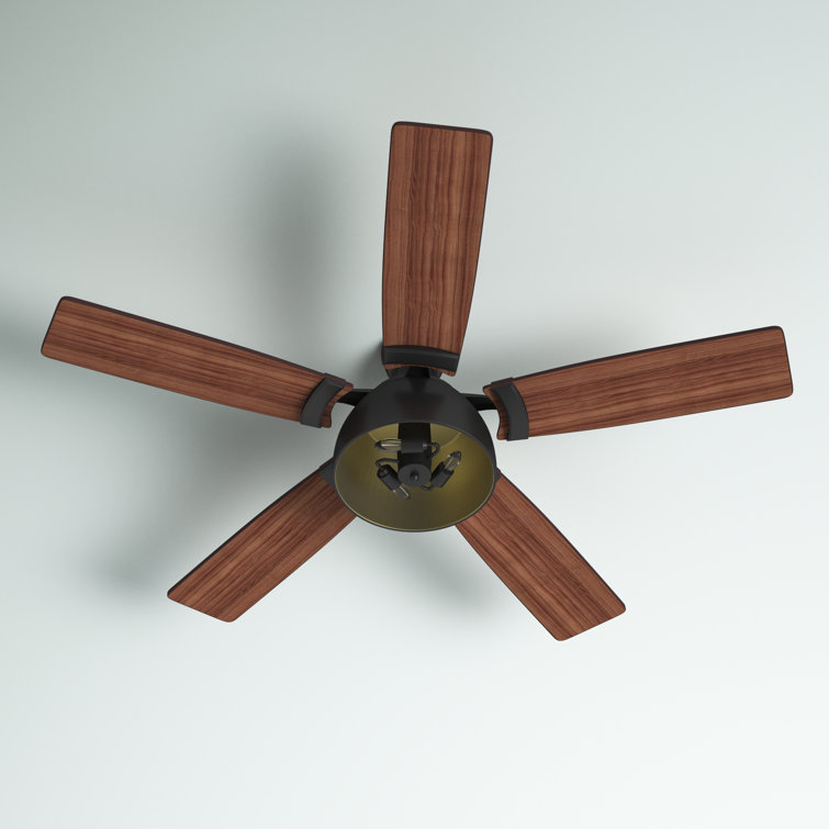 Octavia 52" Matte Black Industrial Ceiling Fan with LED Lights & Remote