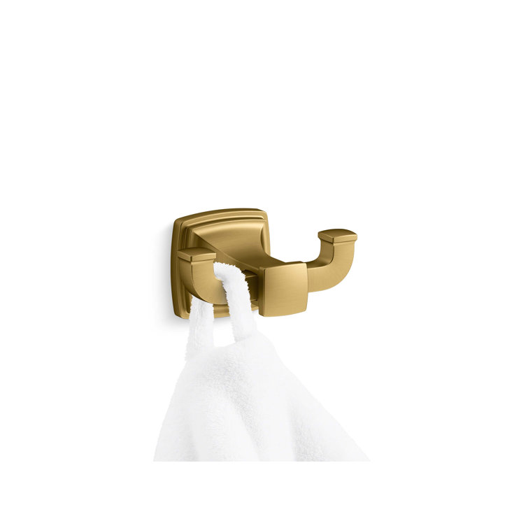 Gold Vibrant Brushed Double Robe Hook