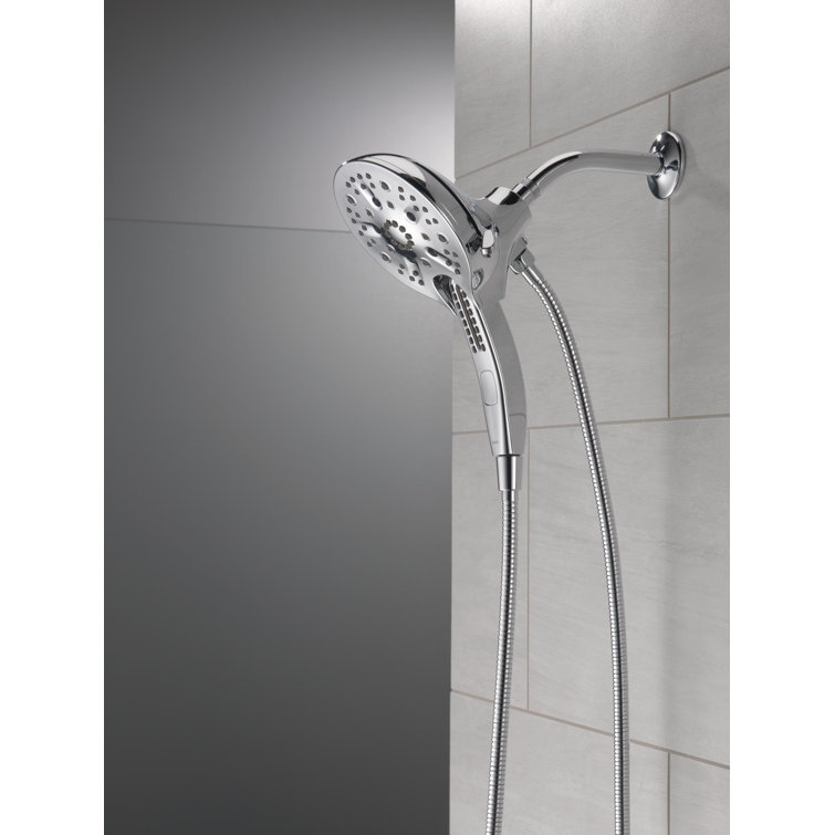 Chrome Dual Handheld Rain Shower Head with Magnetic Docking
