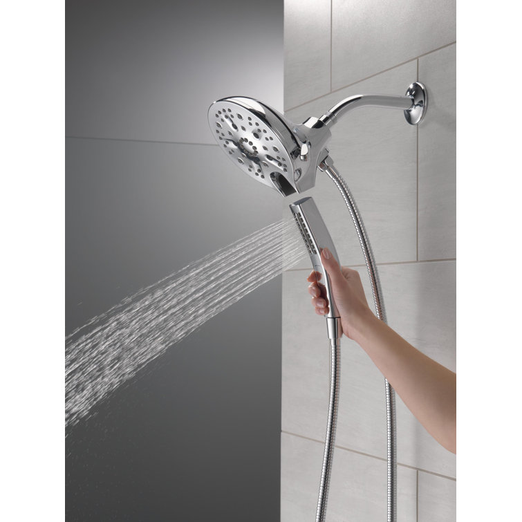 Chrome Dual Handheld Rain Shower Head with Magnetic Docking