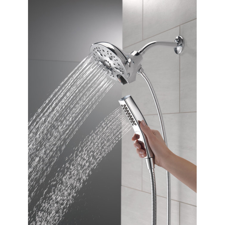 Chrome Dual Handheld Rain Shower Head with Magnetic Docking