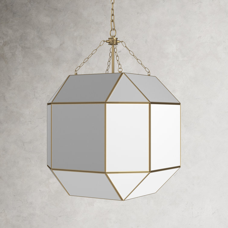 Satin Brass Contemporary Jar Lantern with Glass Accents