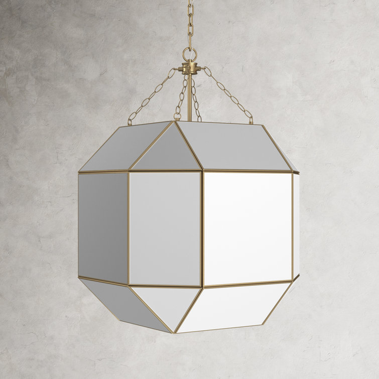 Satin Brass Contemporary Jar Lantern with Glass Accents