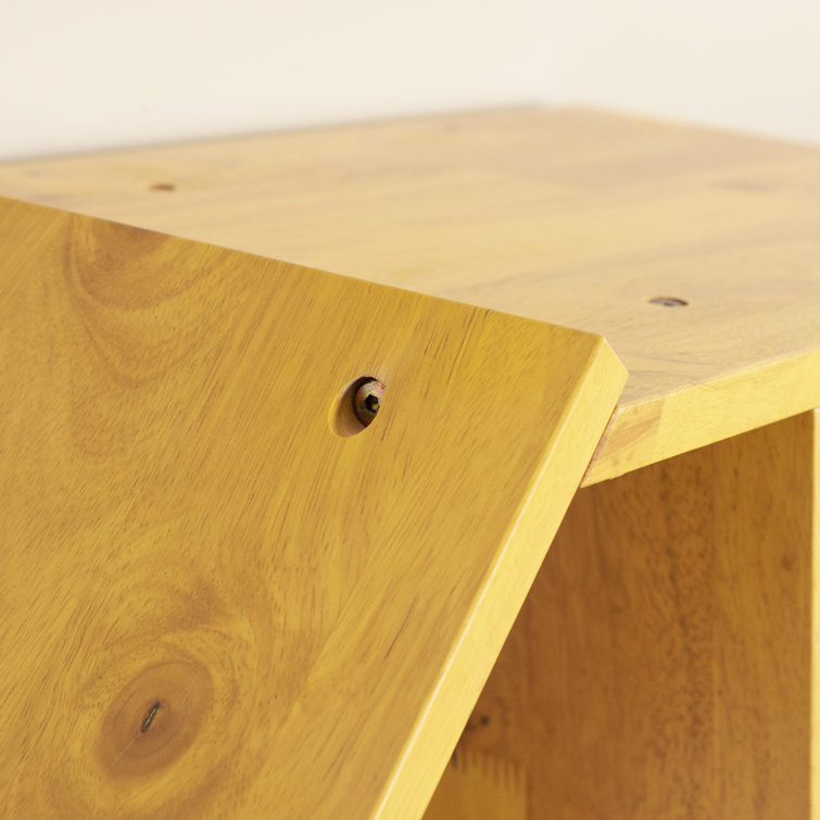 Yellow Adjustable Kids Wooden Bookcase with Storage Bin
