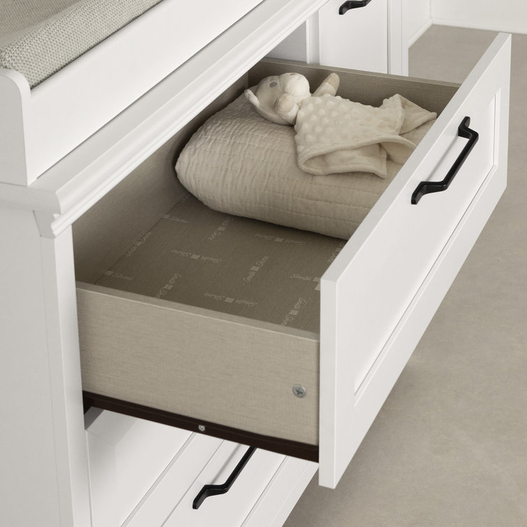Pure White Farmhouse Changing Table Dresser with Drawers