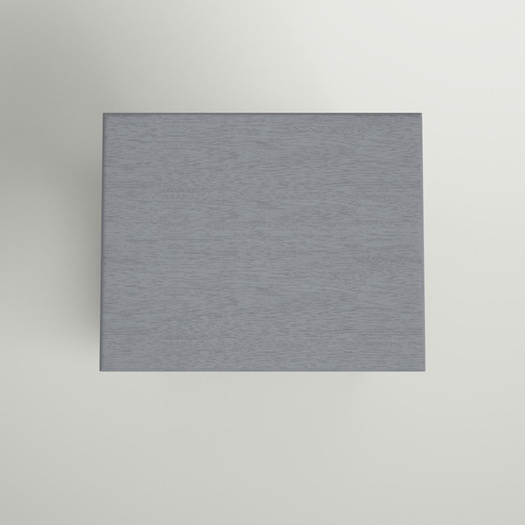 Distressed Gray Wood End Table with Storage