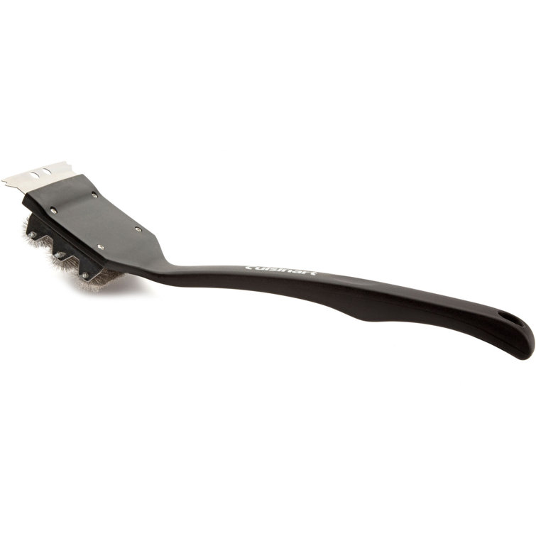 Triple Bristle Stainless Steel Grill Cleaning Brush with Plastic Handle