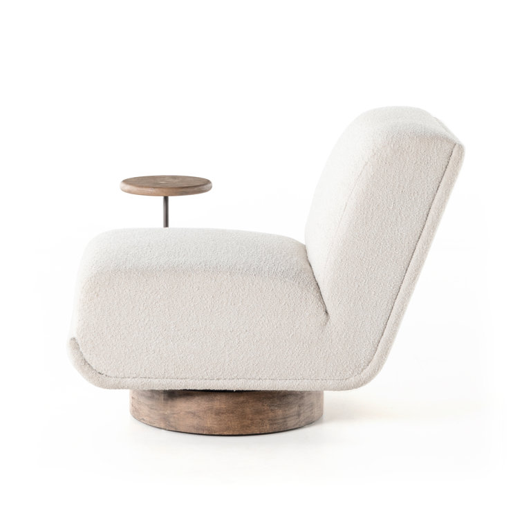 Bronwyn Cream Swivel Slipper Chair in Knoll Natural