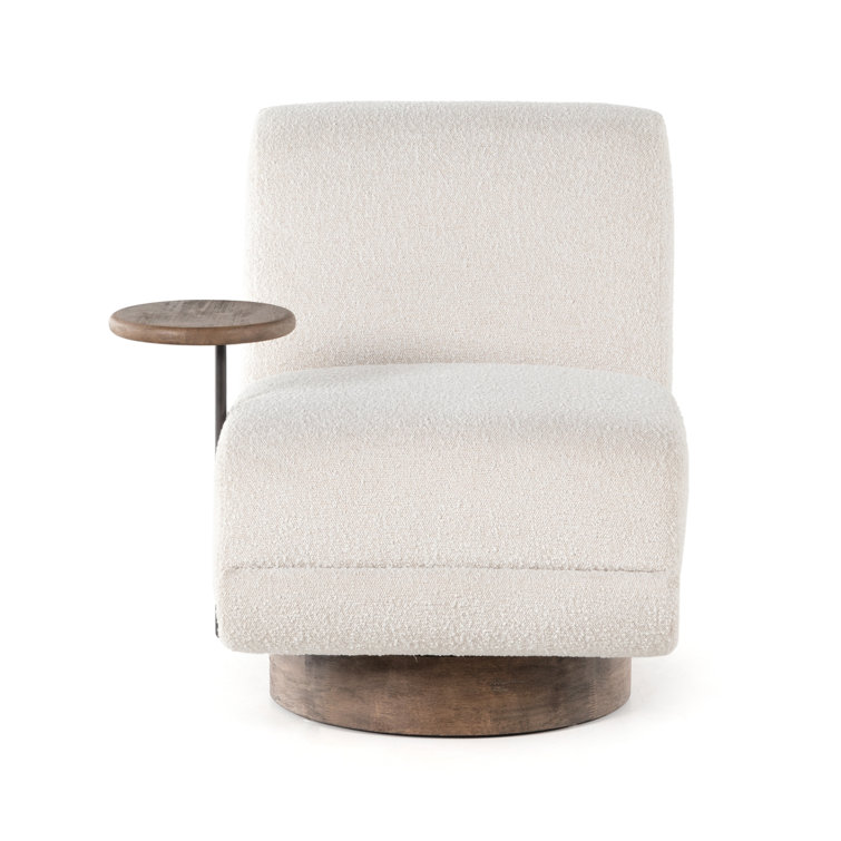 Bronwyn Cream Swivel Slipper Chair in Knoll Natural
