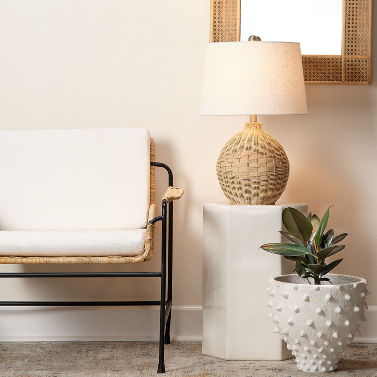 White Ceramic Hexagonal Side Table