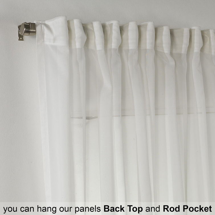 Extra Long Ecru Faux Silk Sheer Window Panels