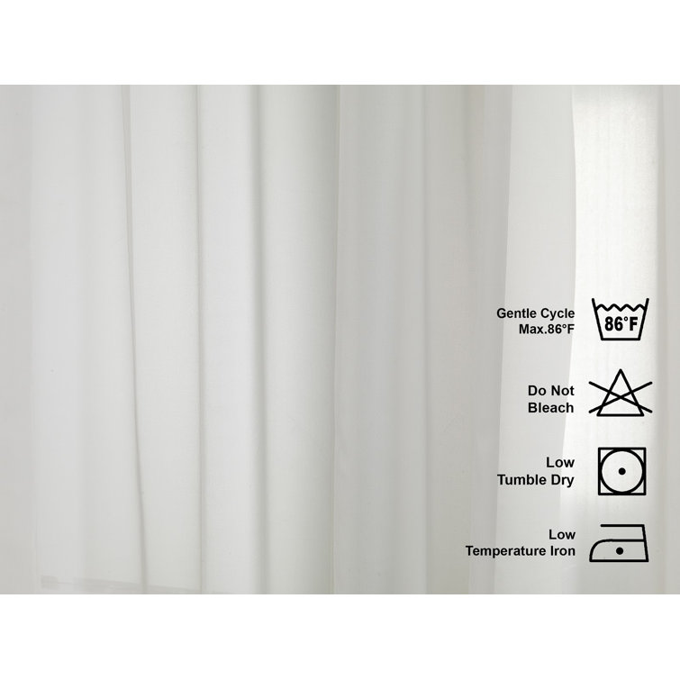 Extra Long Ecru Faux Silk Sheer Window Panels